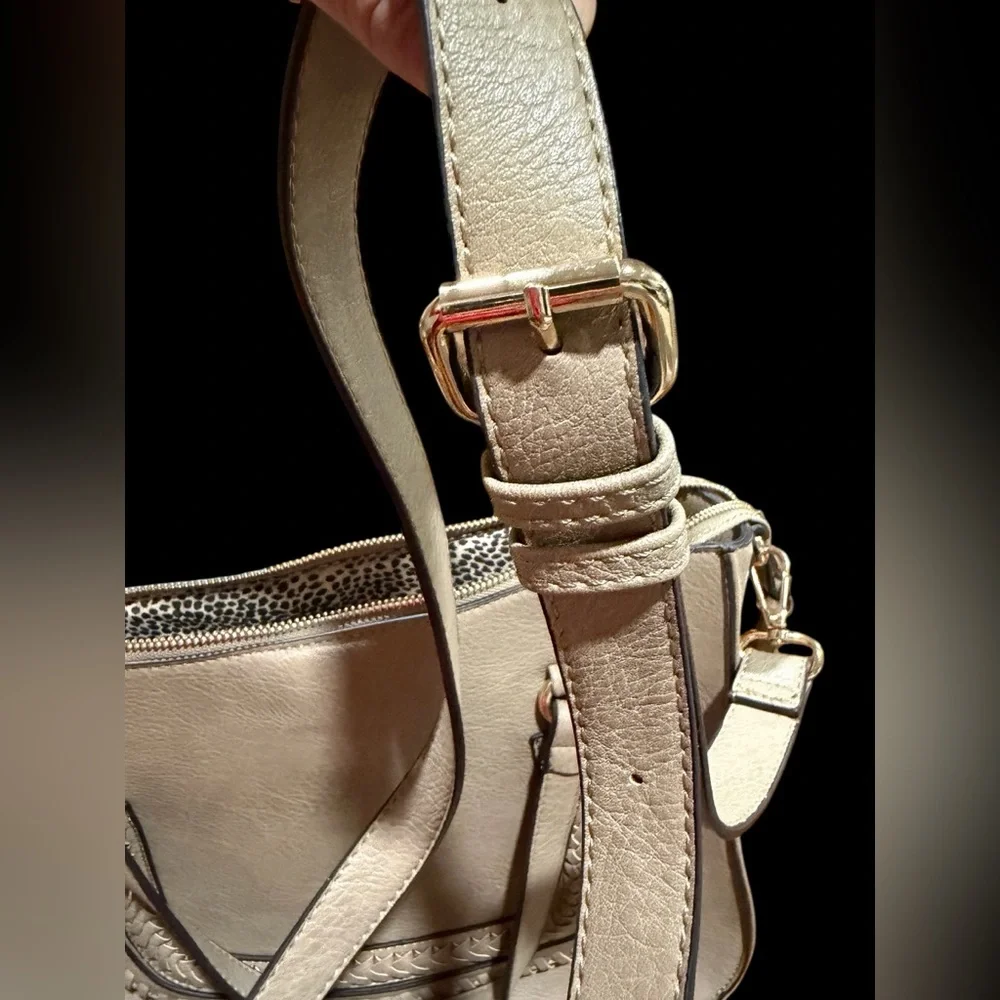 Sole Society Authentic Large Beige Satchel Handle & Crossbody Bag Purse